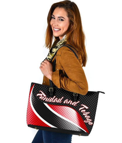 Trinidad And Tobago Leather Tote Bag Trinidad And Tobago Flag
