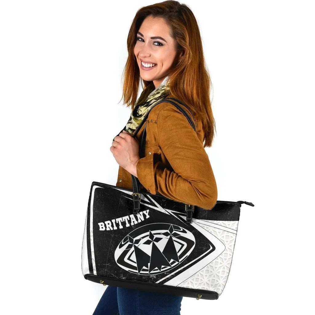 Brittany Rugby Leather Tote Bag Celtic Bretagne Rugby Ball