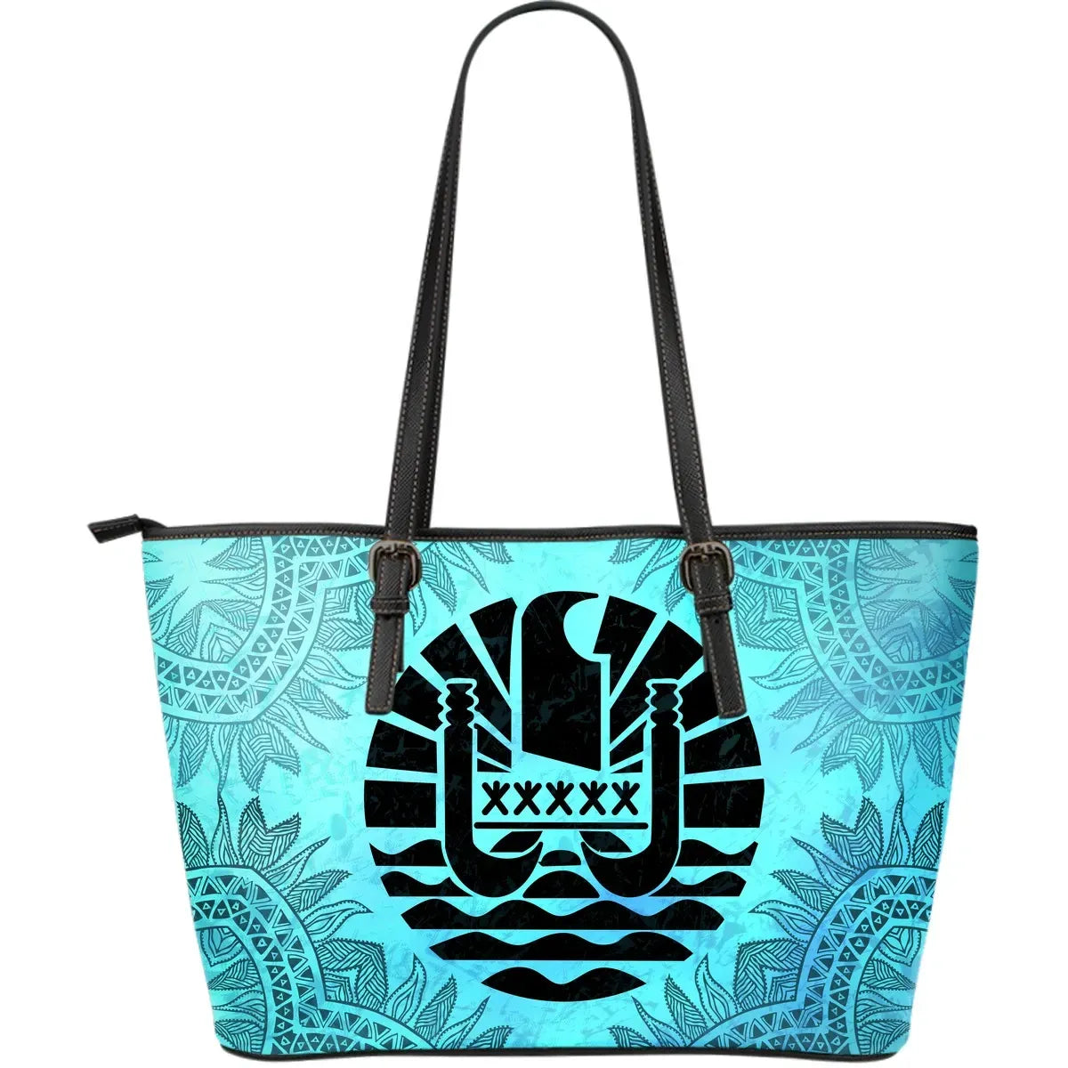 Tahiti Turquoise Leather Tote Bag