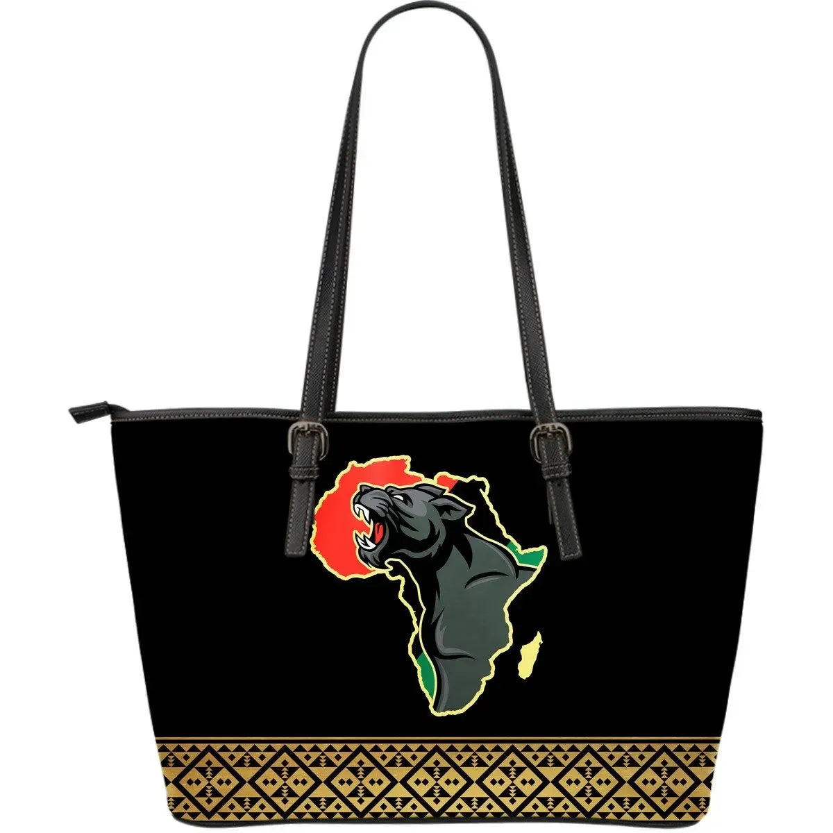 African Leather Tote Bag Panther Africa 1