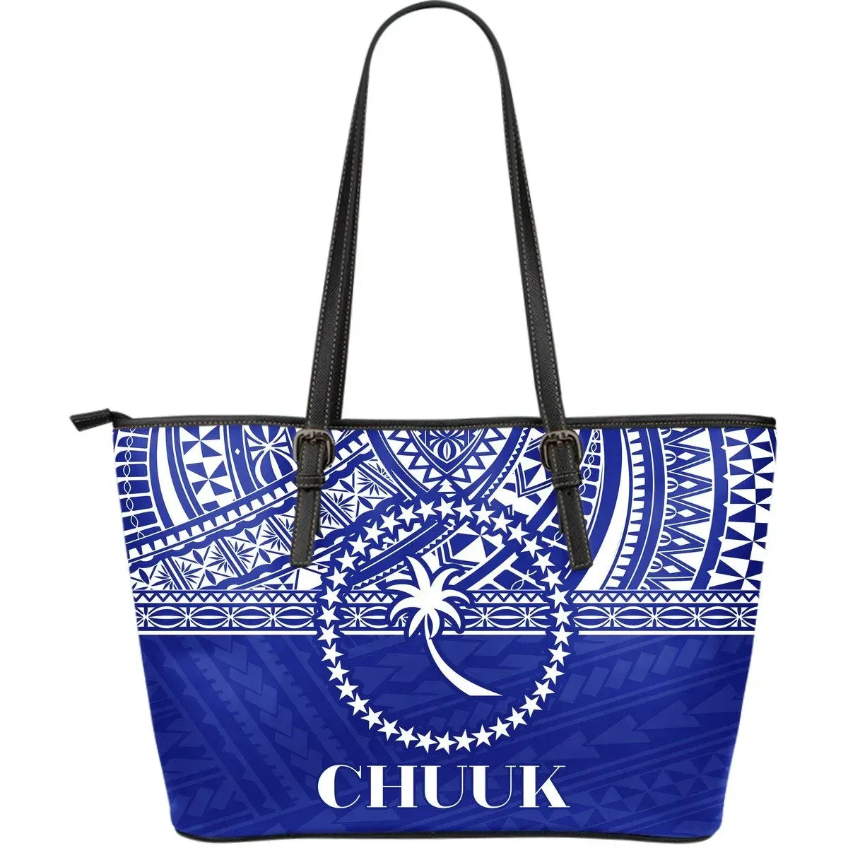 Chuuk Leather Tote Bag Micronesian Blue Version Bn01