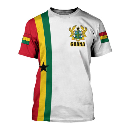 Ghana Flag T Shirt ver1 White