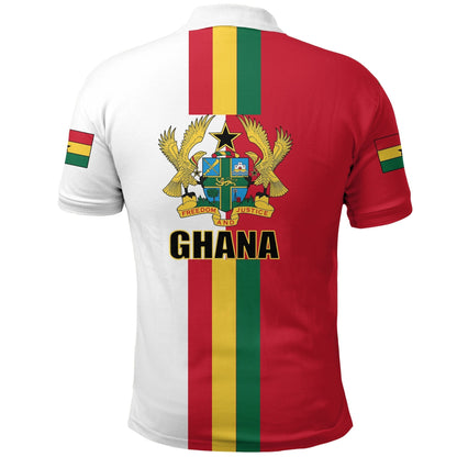 Ghana Flag Polo Shirt ver1 White