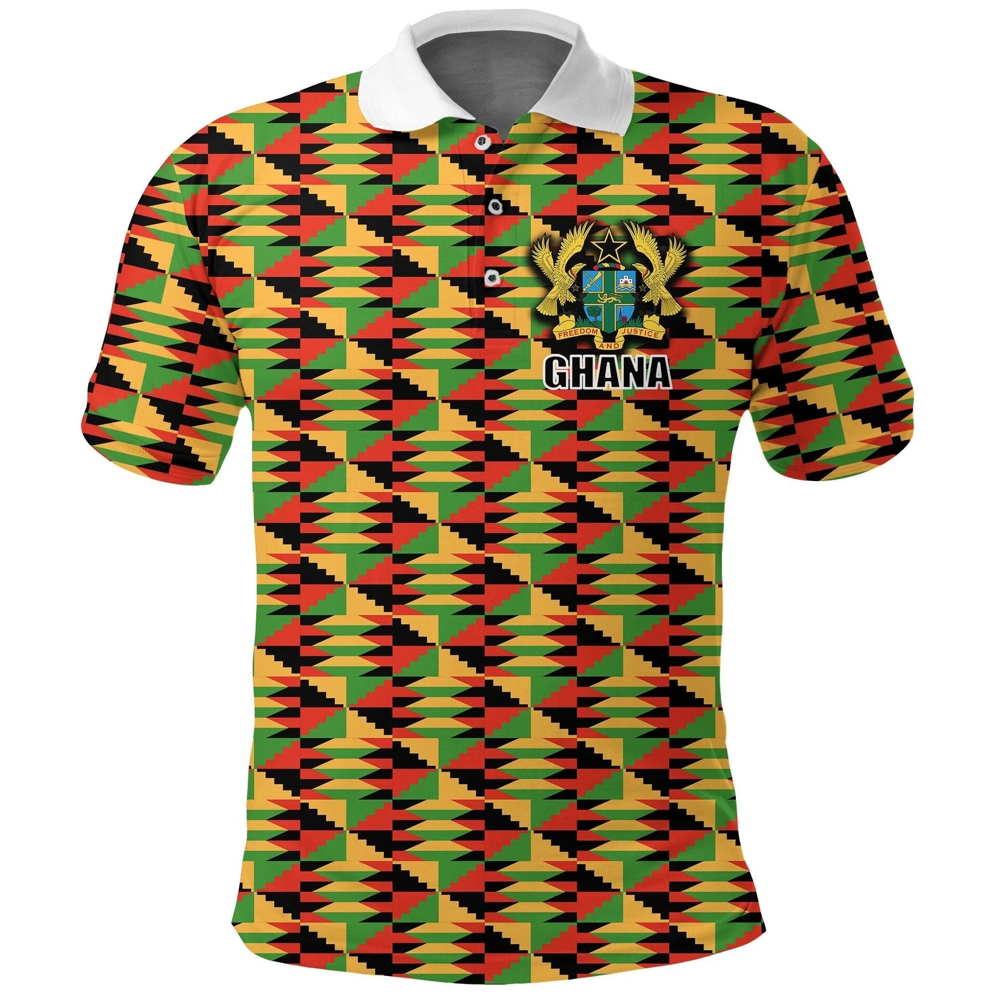 Ghana Ghanan Pattern Polo Shirt ver3