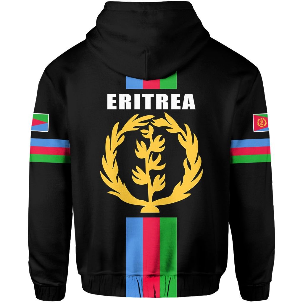Eritrea Zip Hoodie Striped Black