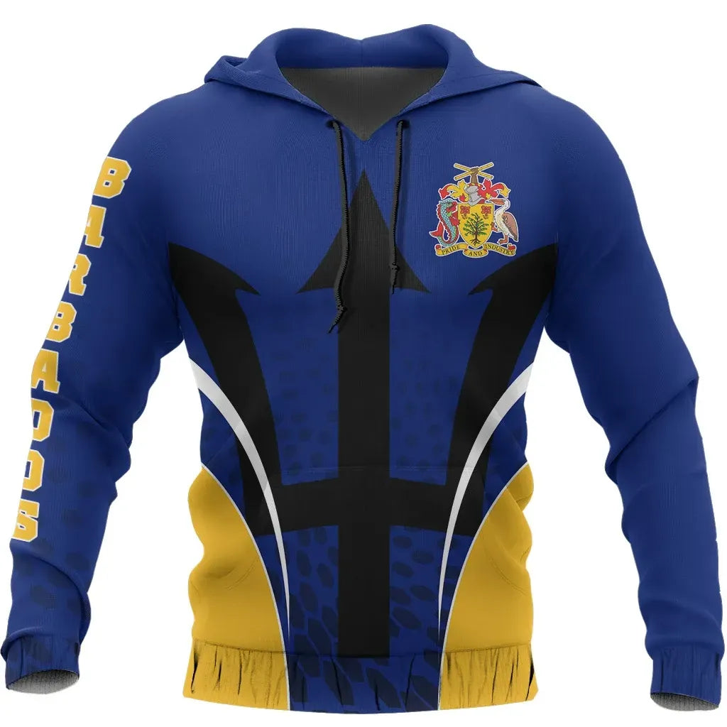 Barbados Hoodie Robust Style Unisex Printed Zip Hoodie