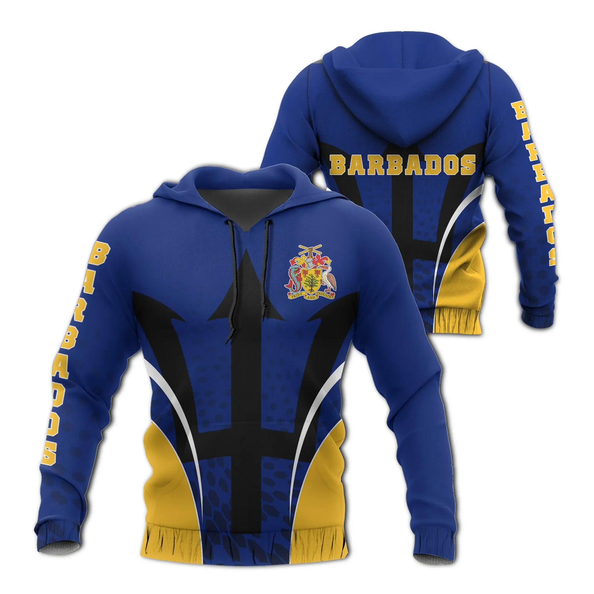 Barbados Hoodie Robust Style Unisex Printed Zip Hoodie