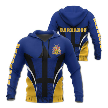 Barbados Hoodie Robust Style Unisex Printed Zip Hoodie
