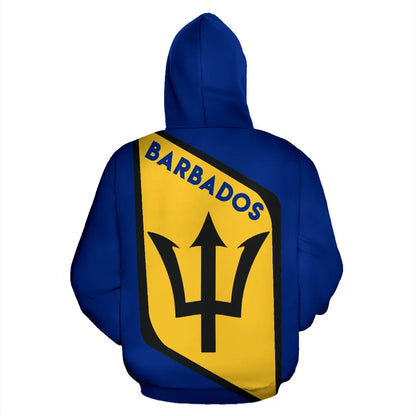Barbados Hoodie Diamond Flag Unisex Printed Zip Hoodie