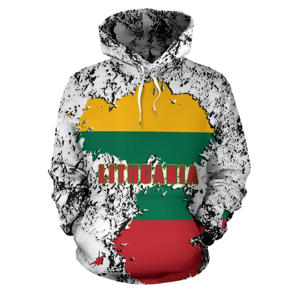 Lithuania Hoodie Lithuanian Flag Splatters Style