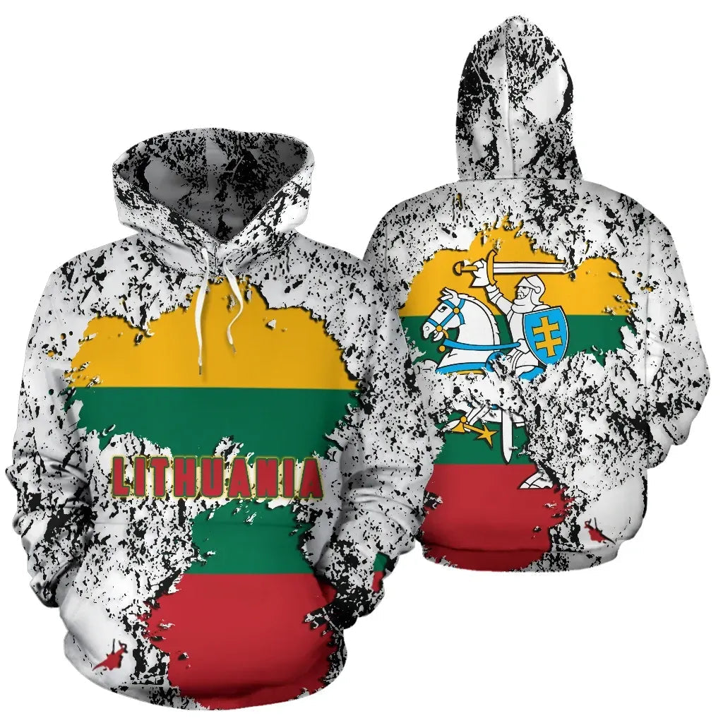Lithuania Hoodie Lithuanian Flag Splatters Style