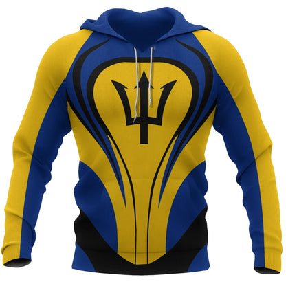 Barbados Flag Hoodie Cannon Style