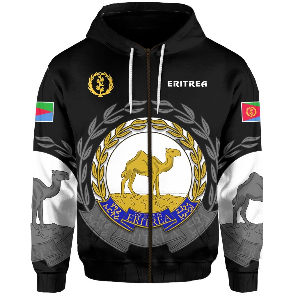 Eritrea Zip Hoodie Coat Of Arms