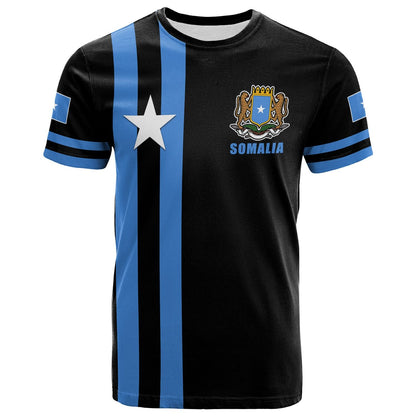 Custom Somalia T Shirt Flag Black