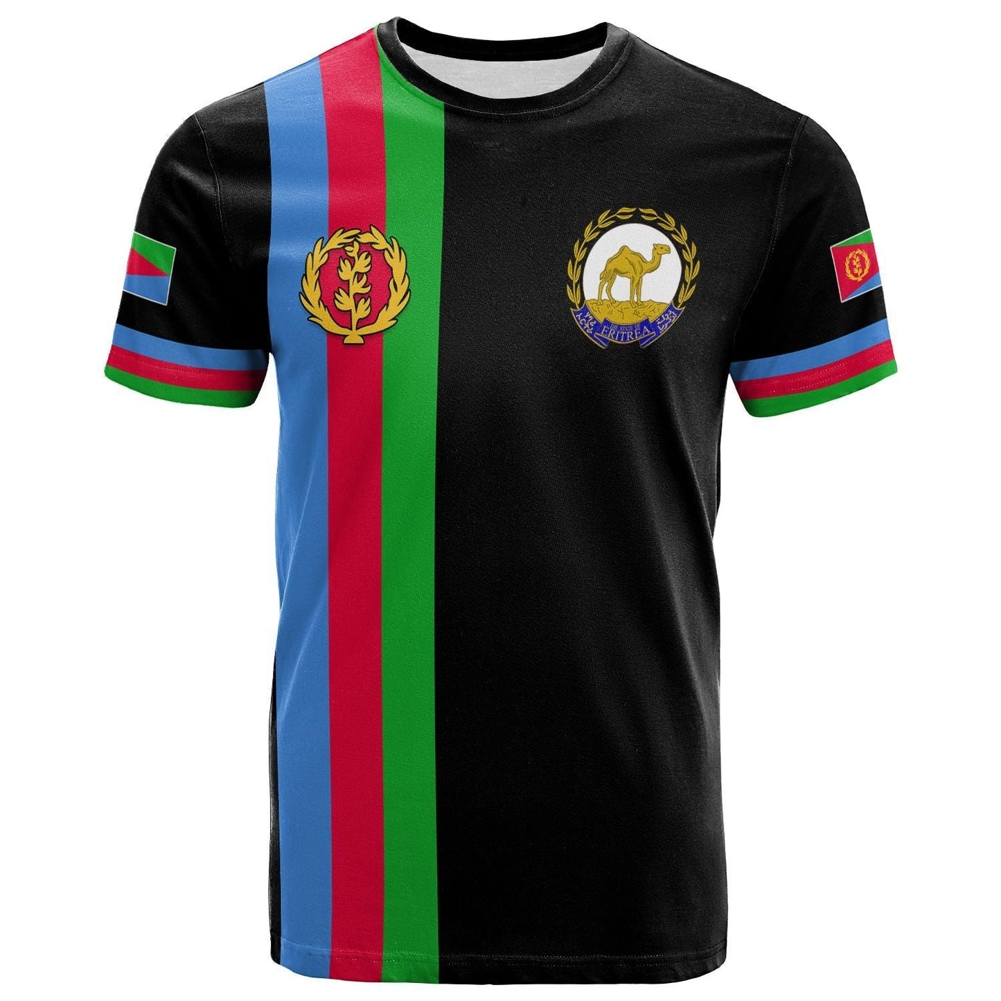Eritrea T Shirt Striped Black