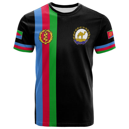 Eritrea T Shirt Striped Black