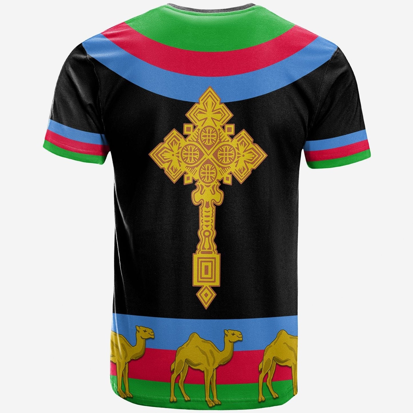 Eritrea T Shirt Cross Flag Camel Black
