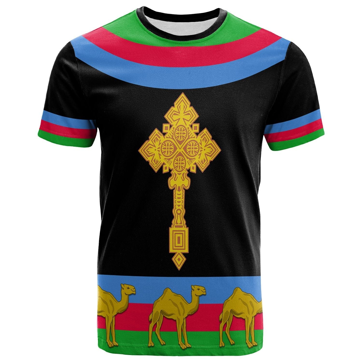 Eritrea T Shirt Cross Flag Camel Black