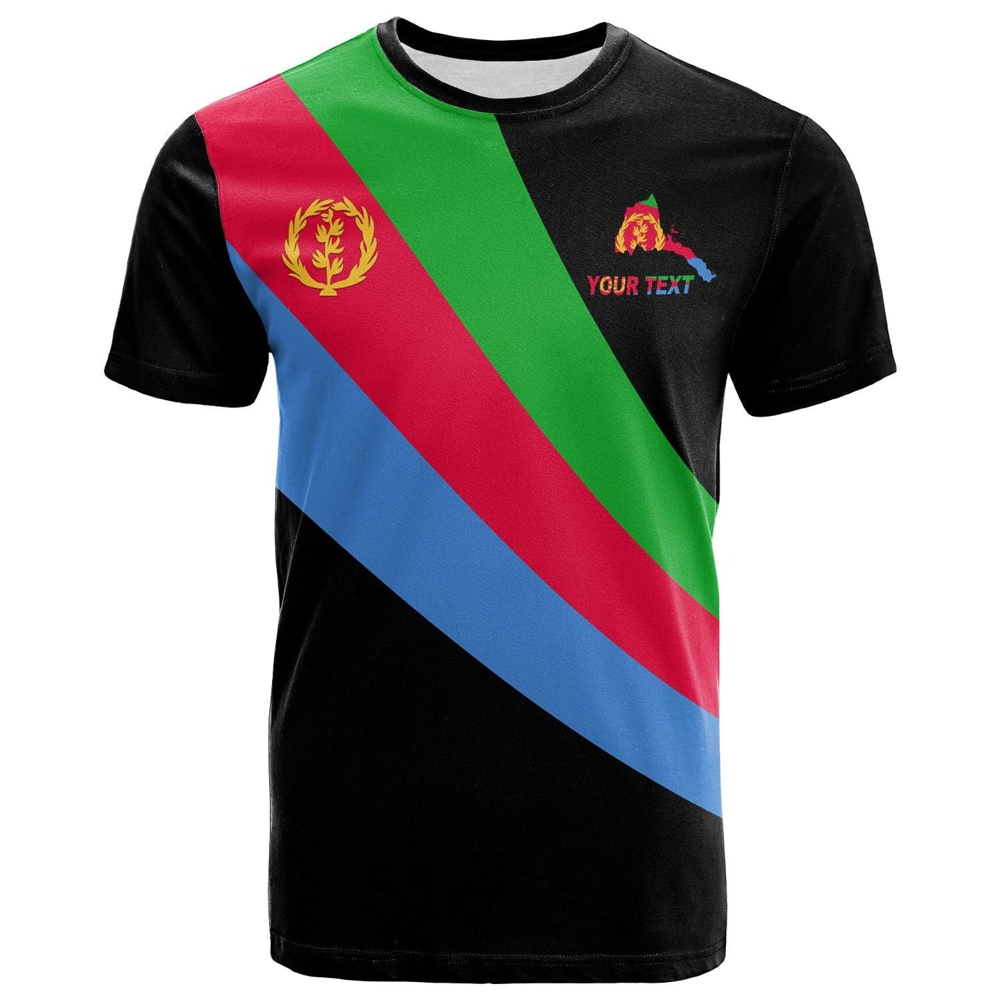 Custom Eritrea Special Flag T Shirt Black