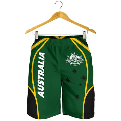 Australia Men's Shorts Australian Coat Of Arms Green Shorts