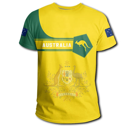 Australia Coat Of Arms T Shirt Simple Style