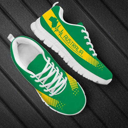 Australia Heartbeat Sneakers Map Green Color