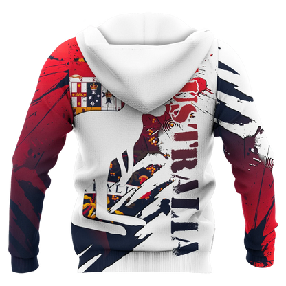 Australia Zip Up Hoodie Australian Coat Of Arms Hoodie Great Aussie Unisex