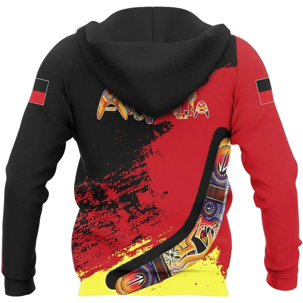 Australia Aboriginal Boomerang Zip Hoodie