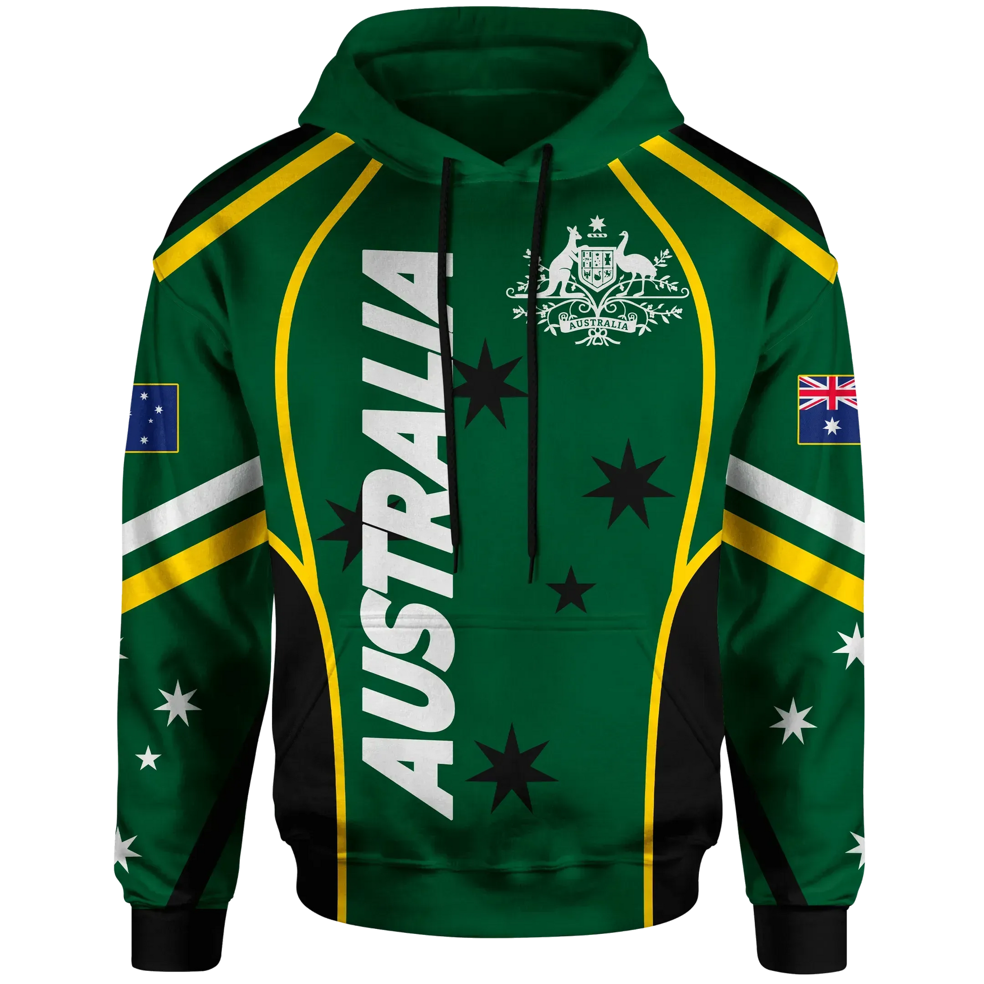 Australia Hoodie Australian Coat Of Arms Green Hoodie Unisex