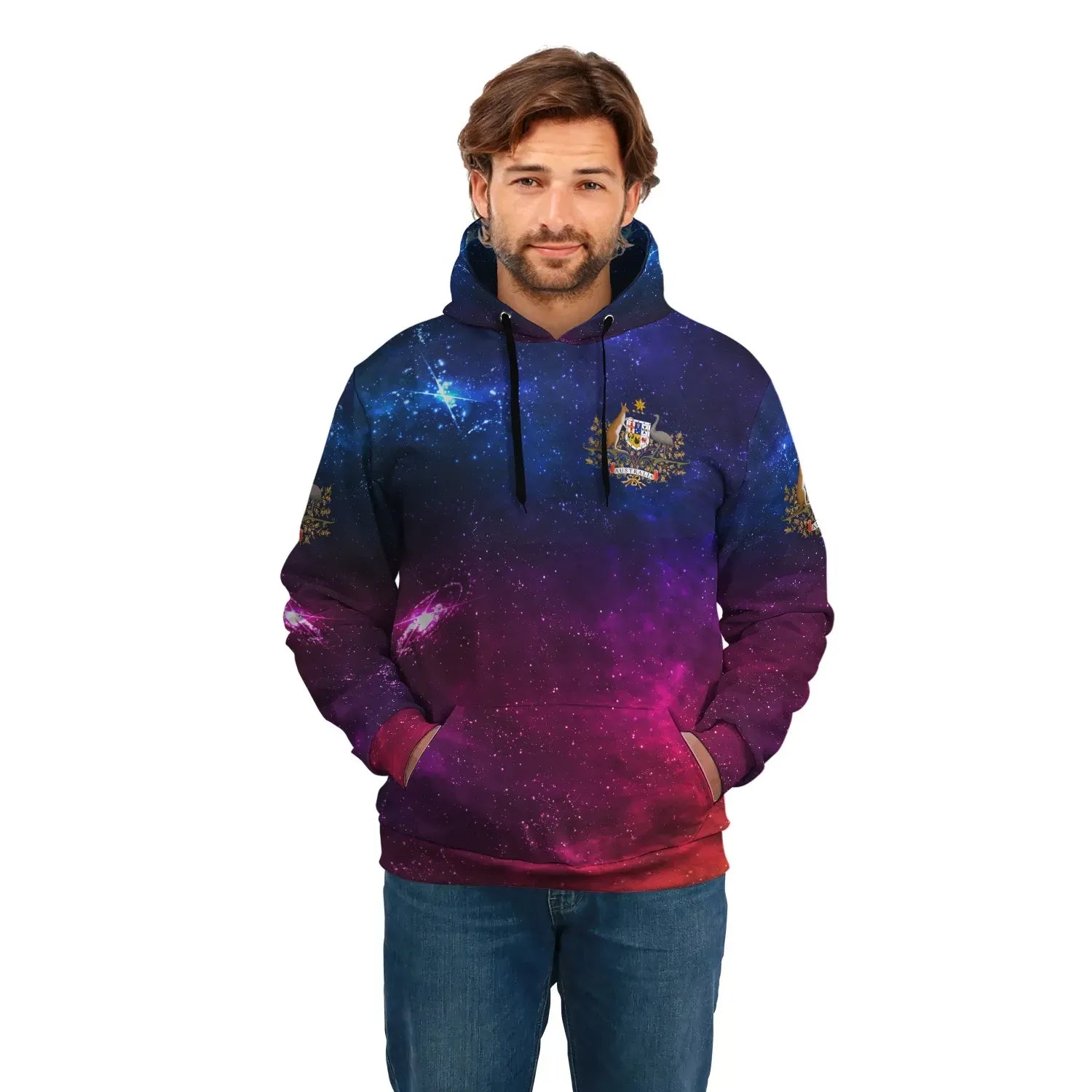 Australia Hoodie Galaxy Unisex Printed Zip Hoodie