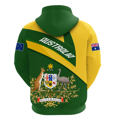 Australia Hoodie, Australia Coat Of Arms Active Sport