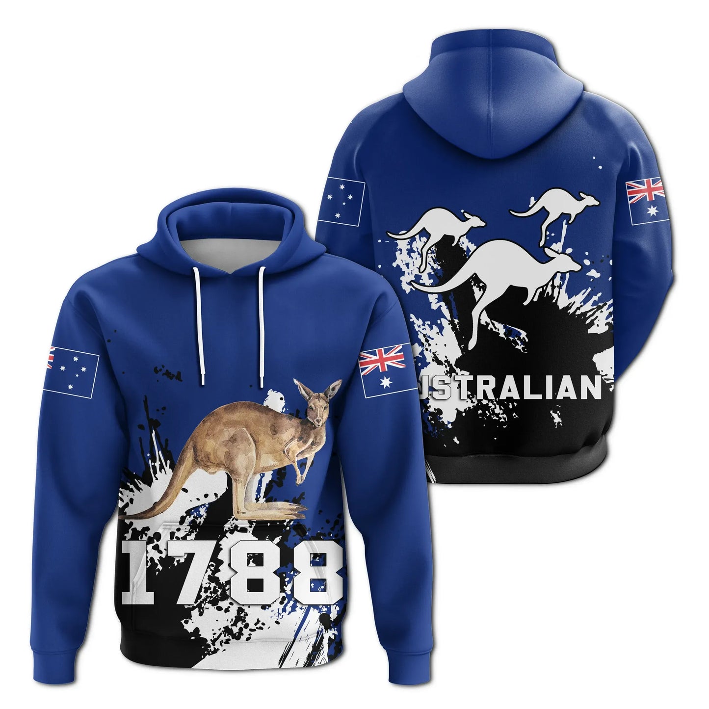 Australia Kangaroo Flag Hoodie Spaint Style