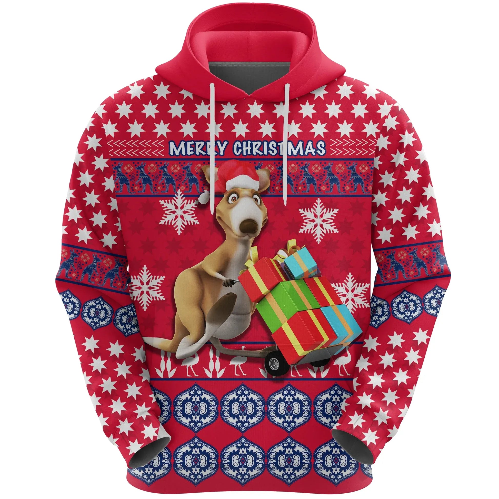 Australia Kangaroo Hoodie Christmas Version