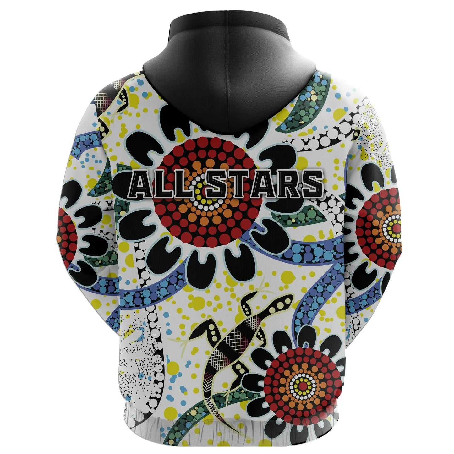 Custom Personalised Australia Indigenous Rugby Hoodie All Stars Sporty Style White