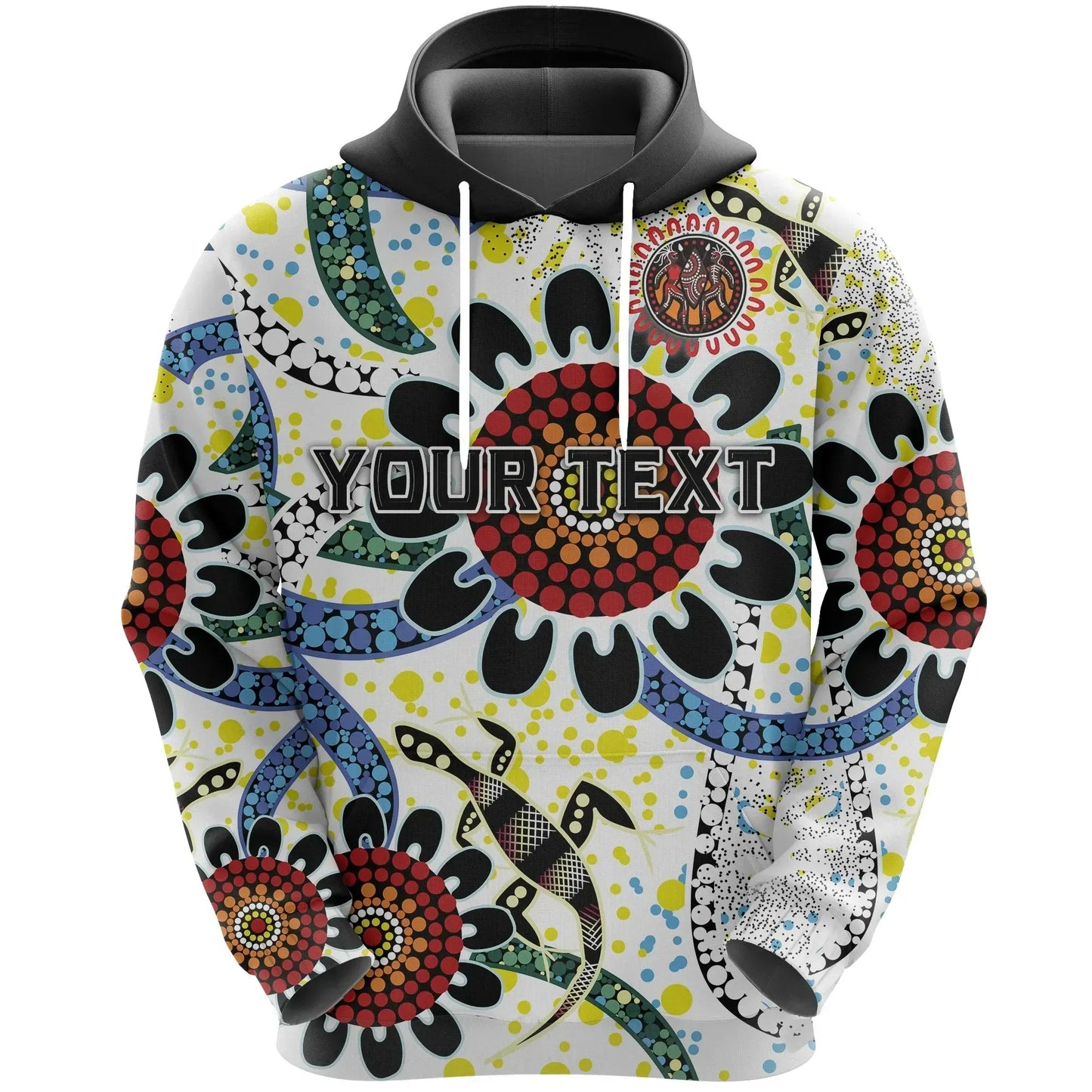 Custom Personalised Australia Indigenous Rugby Hoodie All Stars Sporty Style White