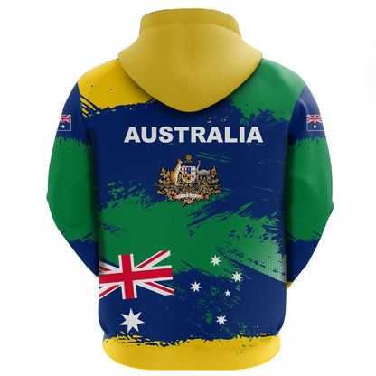 Australian Hoodie Australian Flag Brush