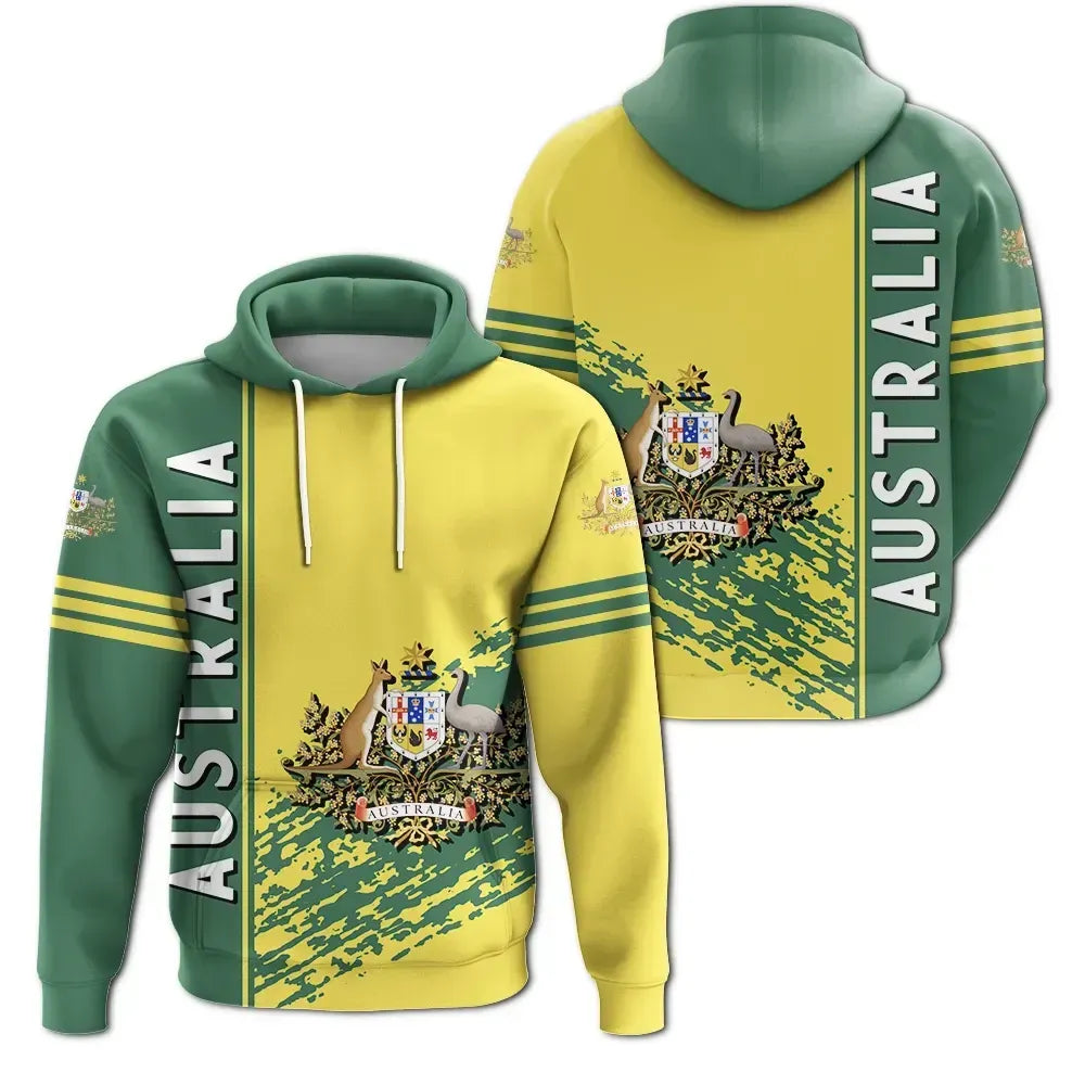 Australia Coat Of Arms Hoodie Quarter Style