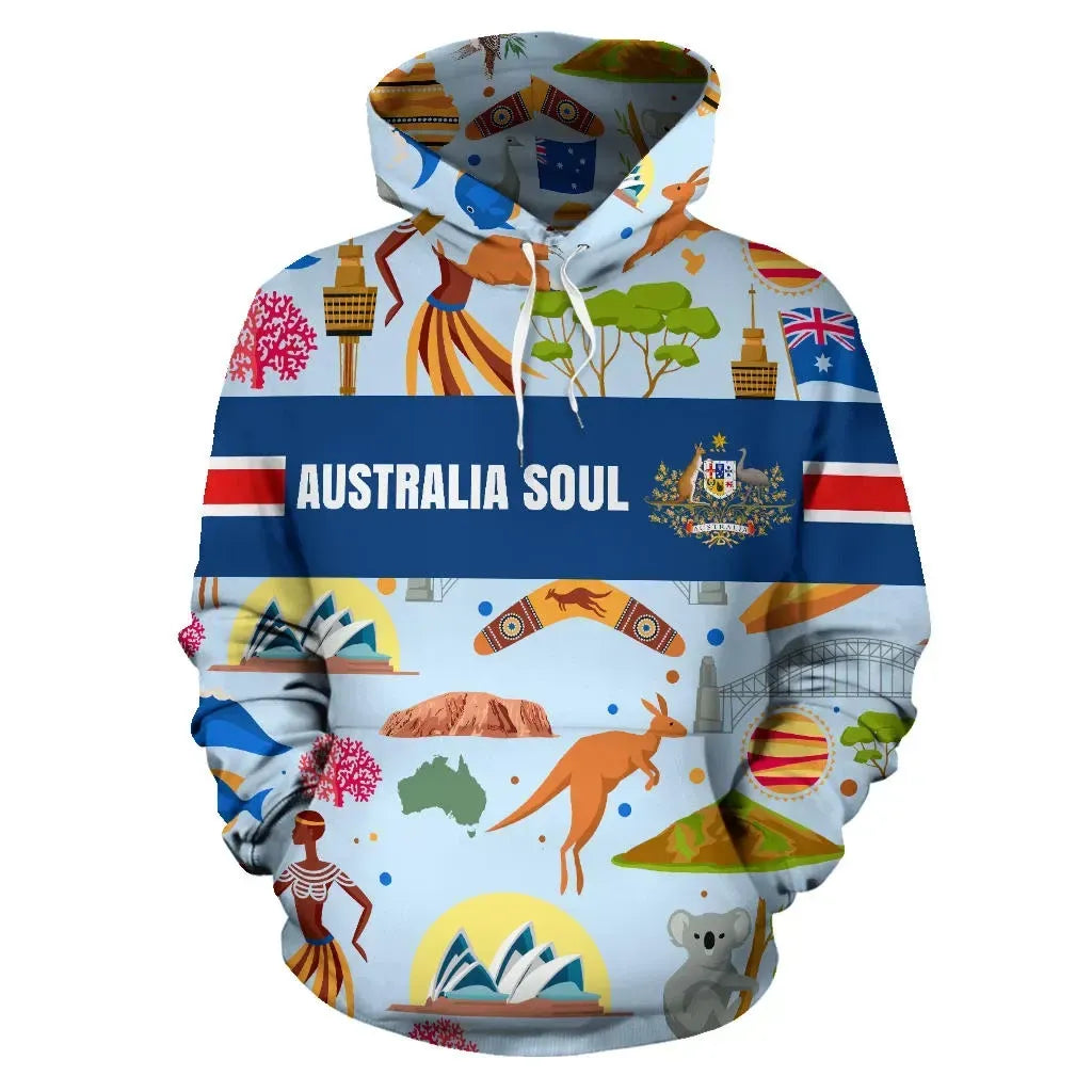 Hoodie Australia Soul Unisex Printed Zip Hoodie