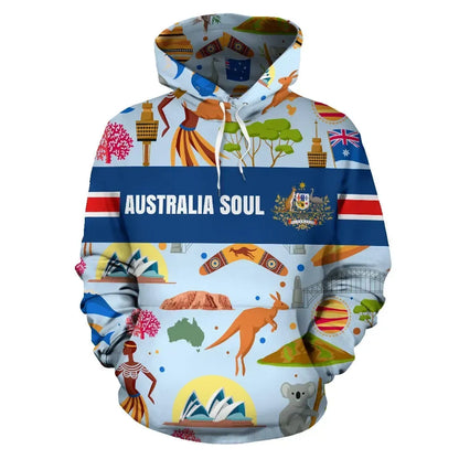 Hoodie Australia Soul Unisex Printed Zip Hoodie