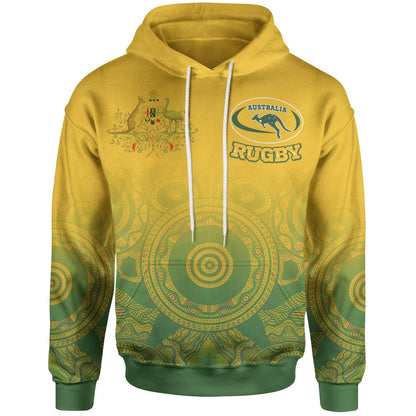 Custom Australia Aboriginal Hoodie, Australia Rugby And Coat Of Arms