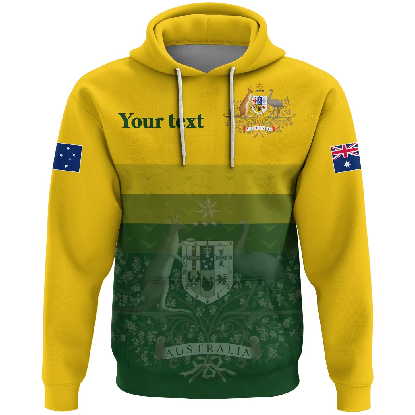 Custom Australia Hoodie, Australia Coat Of Arms Radiant Color