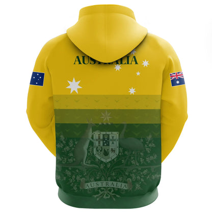 Custom Australia Hoodie, Australia Coat Of Arms Radiant Color