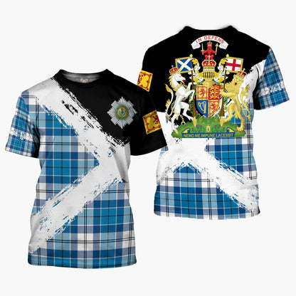 Printivon Roberton Clan T Shirt Scotland Coat Of Arms Tartan Pattern