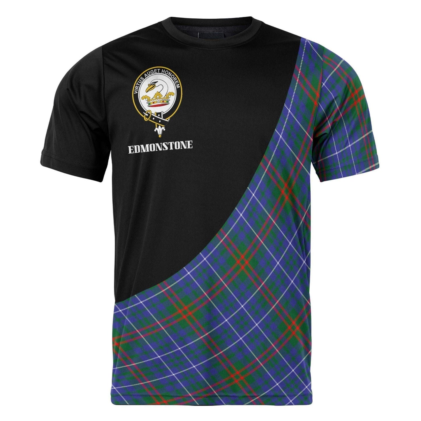 Printivon Edmonstone (of Duntreath) Clan Tartan with Kilt Design Personalized Tee Shirt Scotland Gift For Mom and Dad