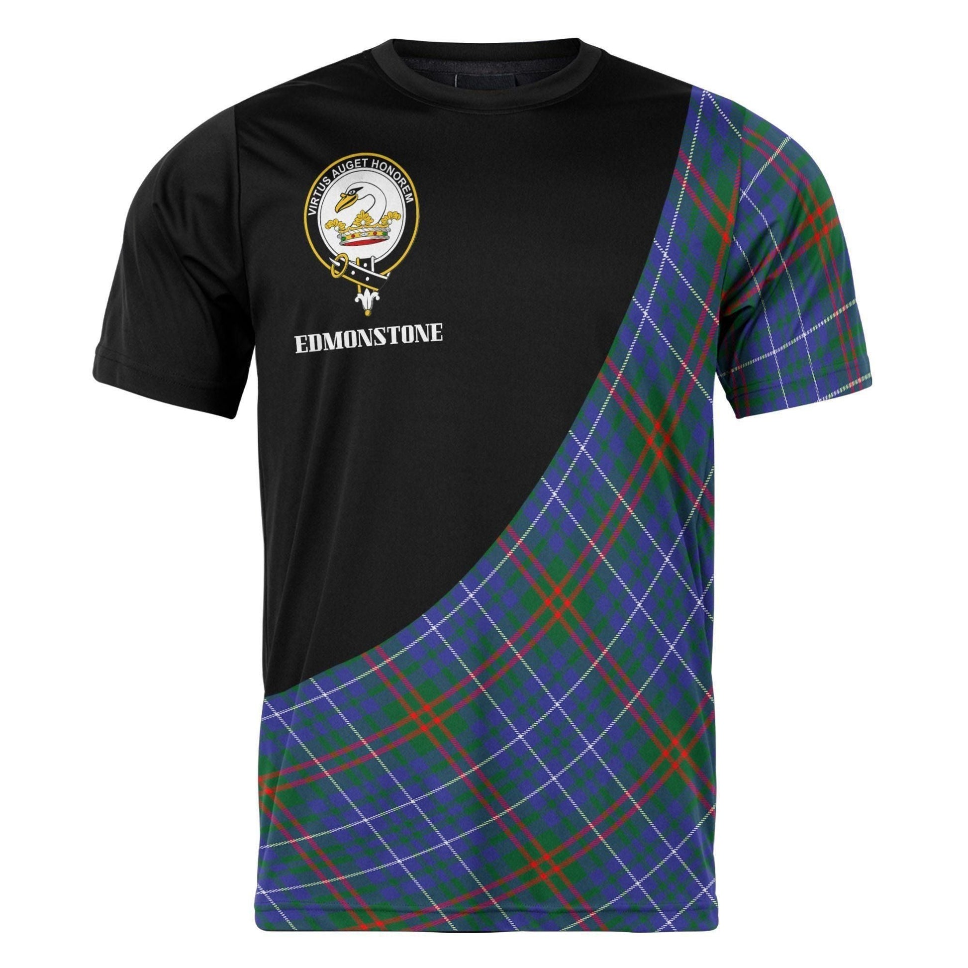 Printivon Edmonstone (of Duntreath) Clan Tartan with Kilt Design Personalized Tee Shirt Scotland Gift For Mom and Dad