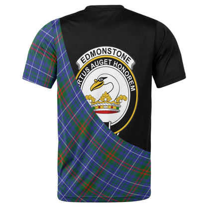 Printivon Edmonstone (of Duntreath) Clan Tartan with Kilt Design Personalized Tee Shirt Scotland Gift For Mom and Dad