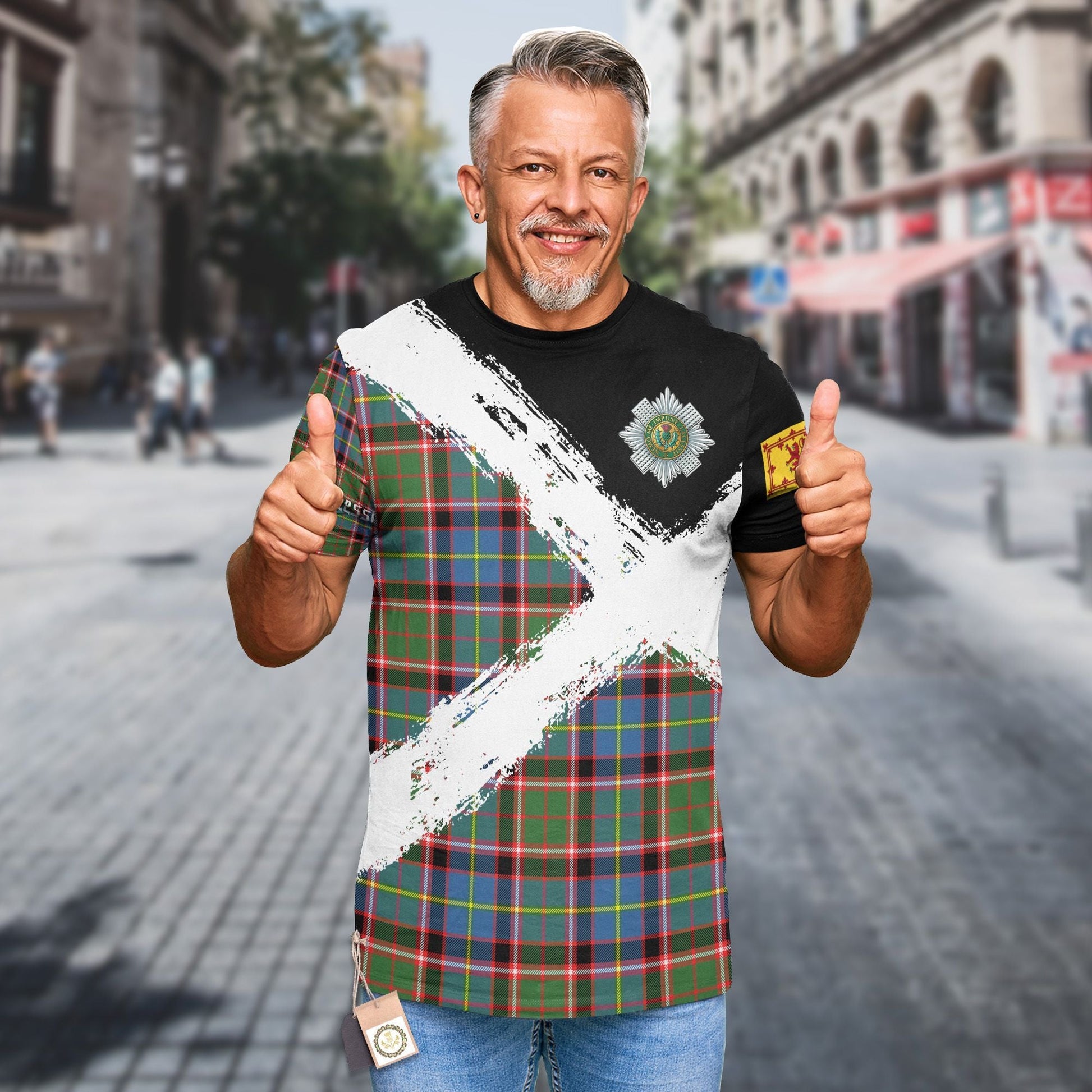 Printivon Norvel Clan T Shirt Scotland Coat Of Arms Tartan Pattern