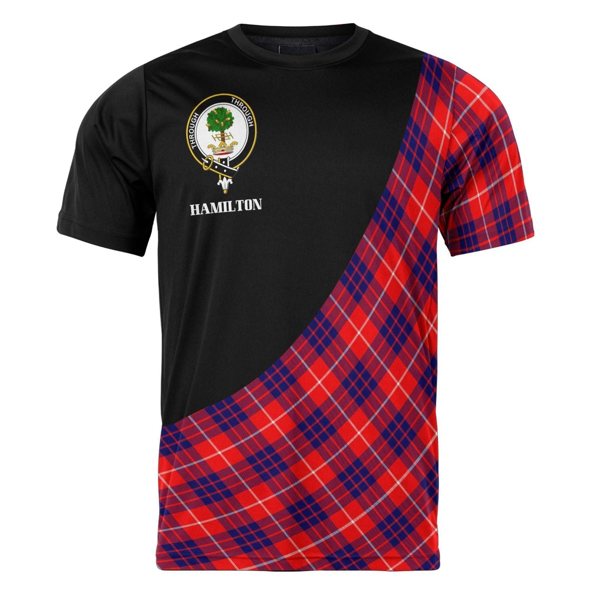 Printivon Hamilton Clan Tartan with Kilt Design Personalized Tee Shirt Scotland Gift For Mom and Dad