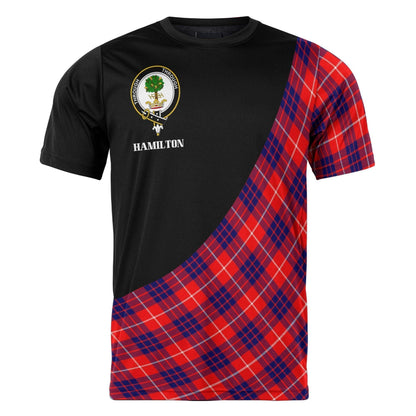 Printivon Hamilton Clan Tartan with Kilt Design Personalized Tee Shirt Scotland Gift For Mom and Dad