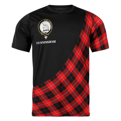 Printivon Cunningham Clan Tartan with Kilt Design Personalized Tee Shirt Scotland Gift For Mom and Dad